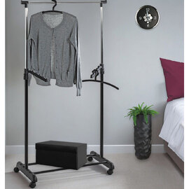 Toledo Tubular Steel Coat Stand In Chrome And Black