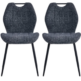 Tomah Dark Grey Fabric Dining Chairs - Pair