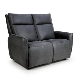 Tooele Leather 2 Seater Sofa In Slate