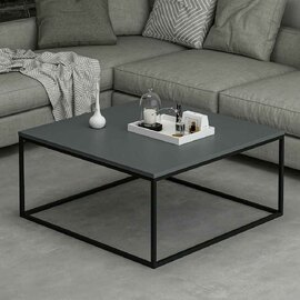 Torano Square Wooden Coffee Table with Metal Frame in Anthracite