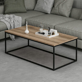 Torano Wooden Coffee Table with Metal Frame in Walnut