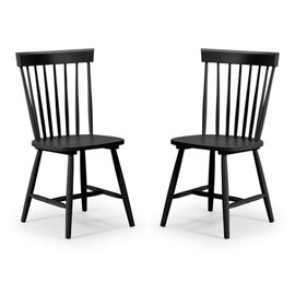 Takiko Black Lacquer Dining Chairs In Pair
