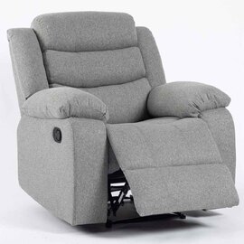 Torlix Fabric Recliner 1 Seater Sofa in Light Grey