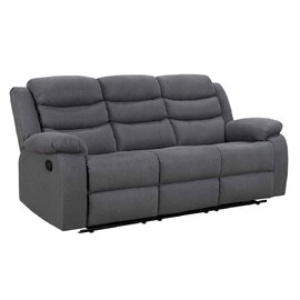 Torlix Fabric Recliner 3 Seater Sofa in Dark Grey