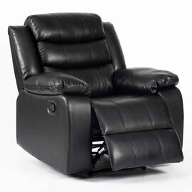 Torlix Faux Leather Recliner 1 Seater Sofa in Black