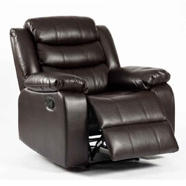 Torlix Faux Leather Recliner 1 Seater Sofa in Brown