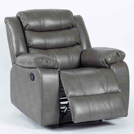 Torlix Faux Leather Recliner 1 Seater Sofa in Grey