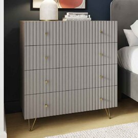Torrington Wooden Chest of 4 Drawers in Grey