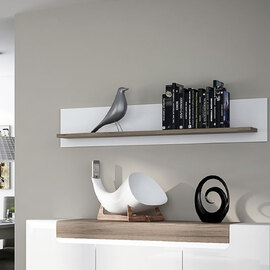 Tortola Wooden Wall Shelf In Oak And White
