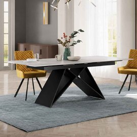 Toscana Ceramic Extending Dining Table in Matt Grey