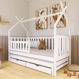 Tracy Wooden Day Bed Without Mattress And Trundle In White