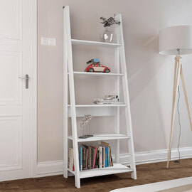 Travis Wooden Bookcase With 5 Shelves In White