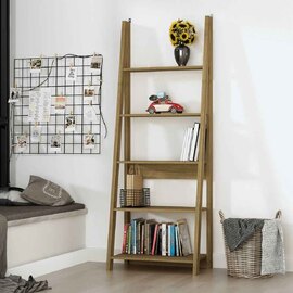 Travis Wooden Ladder Bookcase With 4 Shelves - Oak