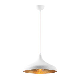 Trendline Metal Bell Shaped Ceiling Pendant Light in White and Red