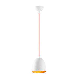 Trendline Metal Brass Dome Ceiling Pendant Light in White and Red