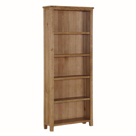Trevino Wooden Bookcase With 5 Shelves In Oak