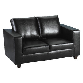 Trinkal Faux Leather 2 Seater Sofa In Black