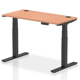 Troy 120cm Wooden Adjustable Laptop Desk With Black Legs In Beech