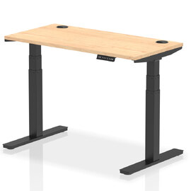 Troy 120cm Wooden Adjustable Laptop Desk With Black Legs In Maple