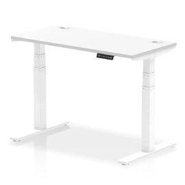 Troy 120cm Wooden Adjustable Laptop Desk With Metal Legs In White