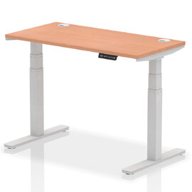 Troy 120cm Wooden Adjustable Laptop Desk With Silver Legs In Beech