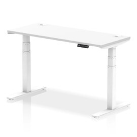 Troy 140cm Wooden Adjustable Laptop Desk With Metal Legs In White