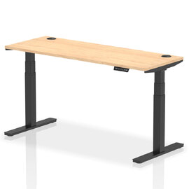 Troy 160cm Wooden Adjustable Laptop Desk With Black Legs In Maple