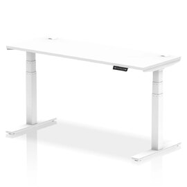 Troy 160cm Wooden Adjustable Laptop Desk With Metal Legs In White