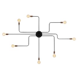 Truva Large Metal Ceiling Light in Black and Silver