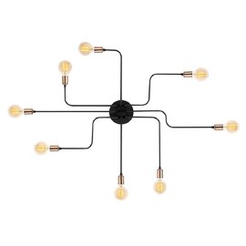 Truva Metal Wall Light in Black and Bronze