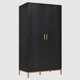 Tulare Wooden Wardrobe With 2 Doors In Wenge