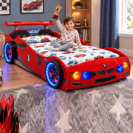 Turbo Red BMW GT1 Childrens Car Bed with Spoiler