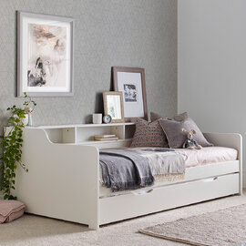 Tyson Wooden Guest Bed With Trundle In White