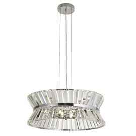 Uptown 7 Light Clear Crystal Pendant Light In Chrome