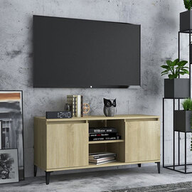 Usra Wooden TV Stand With 2 Doors And Shelf In Sonoma Oak
