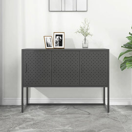 Utara Steel Storage Cabinet With 3 Doors In Anthracite