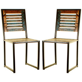 Utica Satin Lacquer Wooden Dining Chairs In Pair