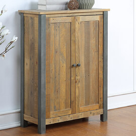 Utica Wooden Shoe Storage Cabinet With 2 Doors In Satin Lacquer