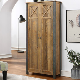 Utica Small Wooden Storage Cabinet With 2 Doors In Satin Lacquer