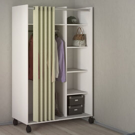 Uxbridge Wooden Open Wardrobe With 6 Shelves In White