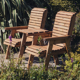 Vail Wooden Garden Square Love Seat In Natural