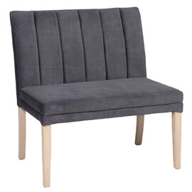 Valencia Fabric Dining Bench With Oak Legs In Grey
