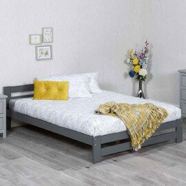 Vallejo Wooden Small Double Bed In Grey