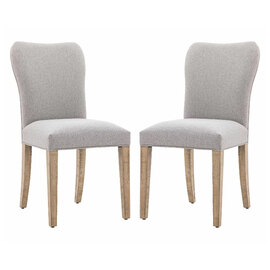 Valletta Natural Fabric Dining Chairs In Pair