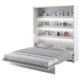 Vashon Vertical Wall High Gloss Super King Size Bed In White