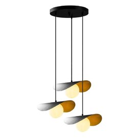 Vatoz 3 Light Metal Ceiling Pendant Light in Black and White