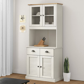 Vega Pinewood Highboard With 2 Doors In White