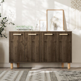 Venedik Wooden Sideboard with 4 Doors in Walnut