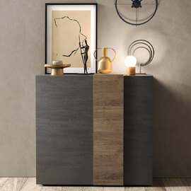 Venice Wooden Highboard 2 Doors In Titan And Mercure