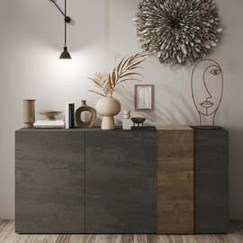 Venice Wooden Sideboard 3 Doors In Titan And Mercure